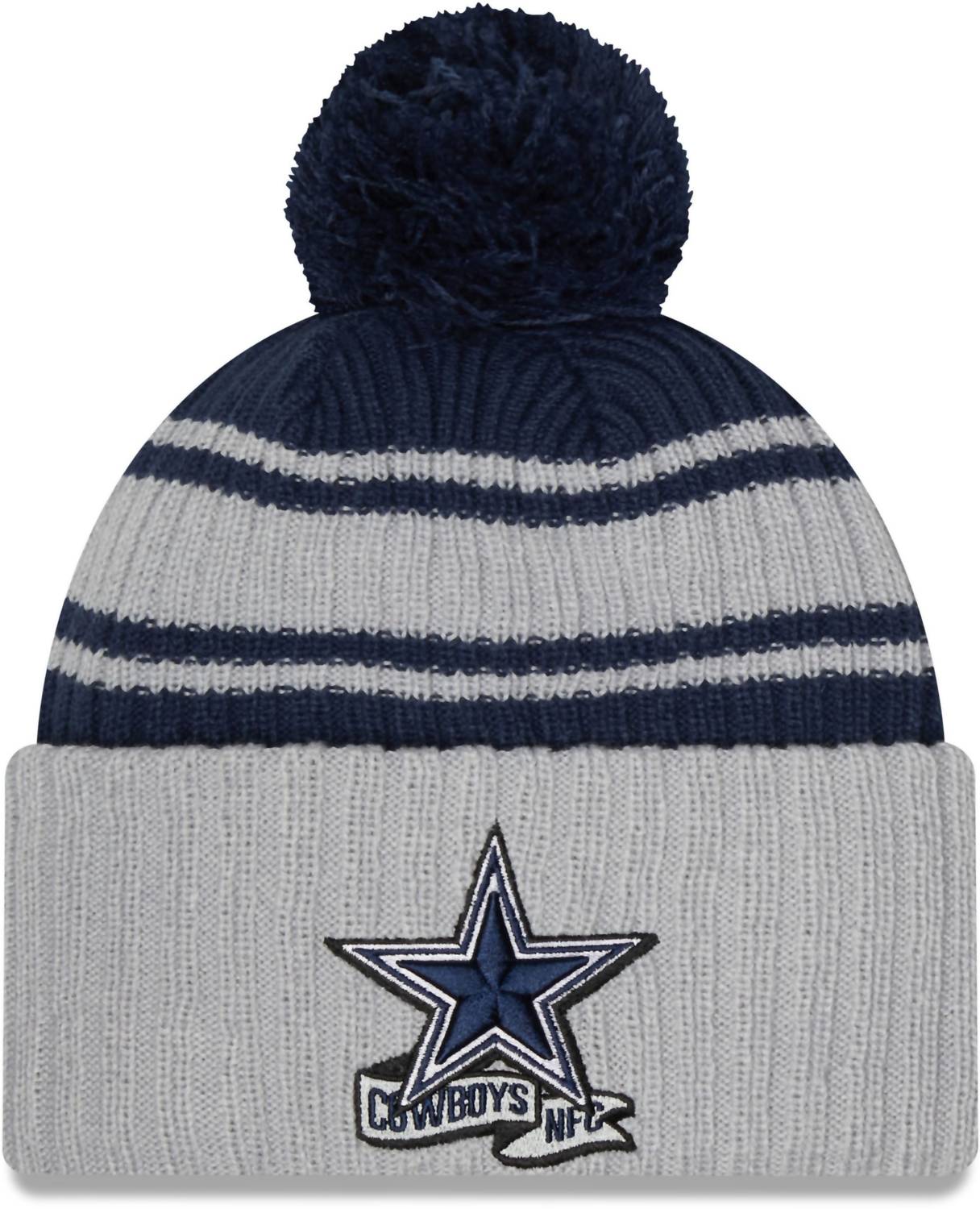 

Мужская вязаная шапка Dallas Cowboys 2022 Sideline Sport серого цвета New Era