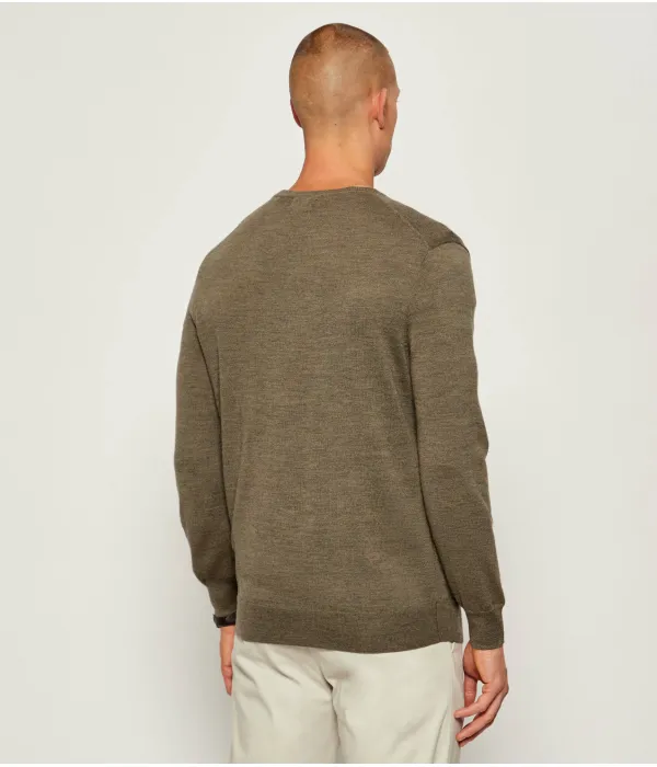 Шерстяной свитер Slim fit Polo Ralph Lauren, зеленый — фото 3