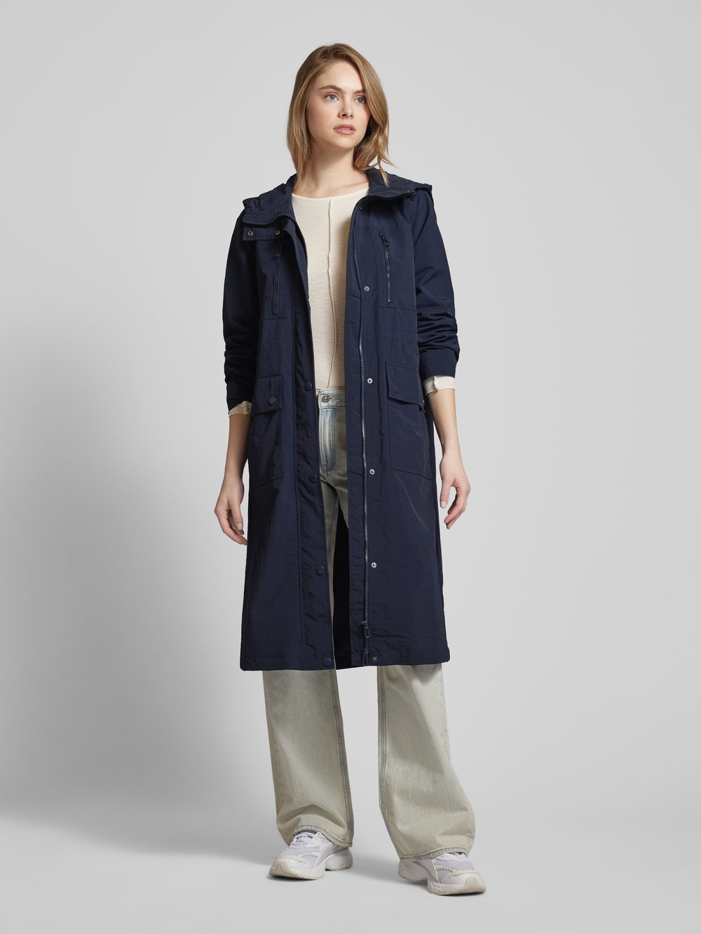 

Пальто с капюшоном Tom Tailor Denim, темно-синий
