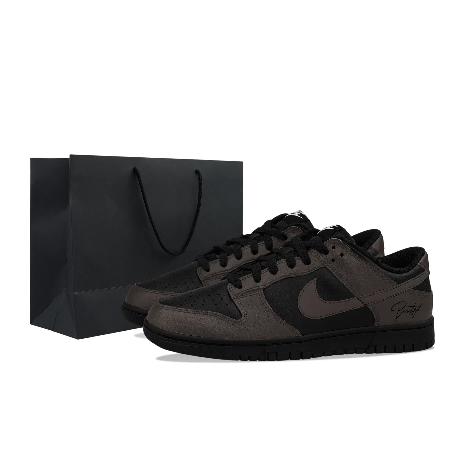 Кроссовки кожаные Nike Dunk Low Black Brown