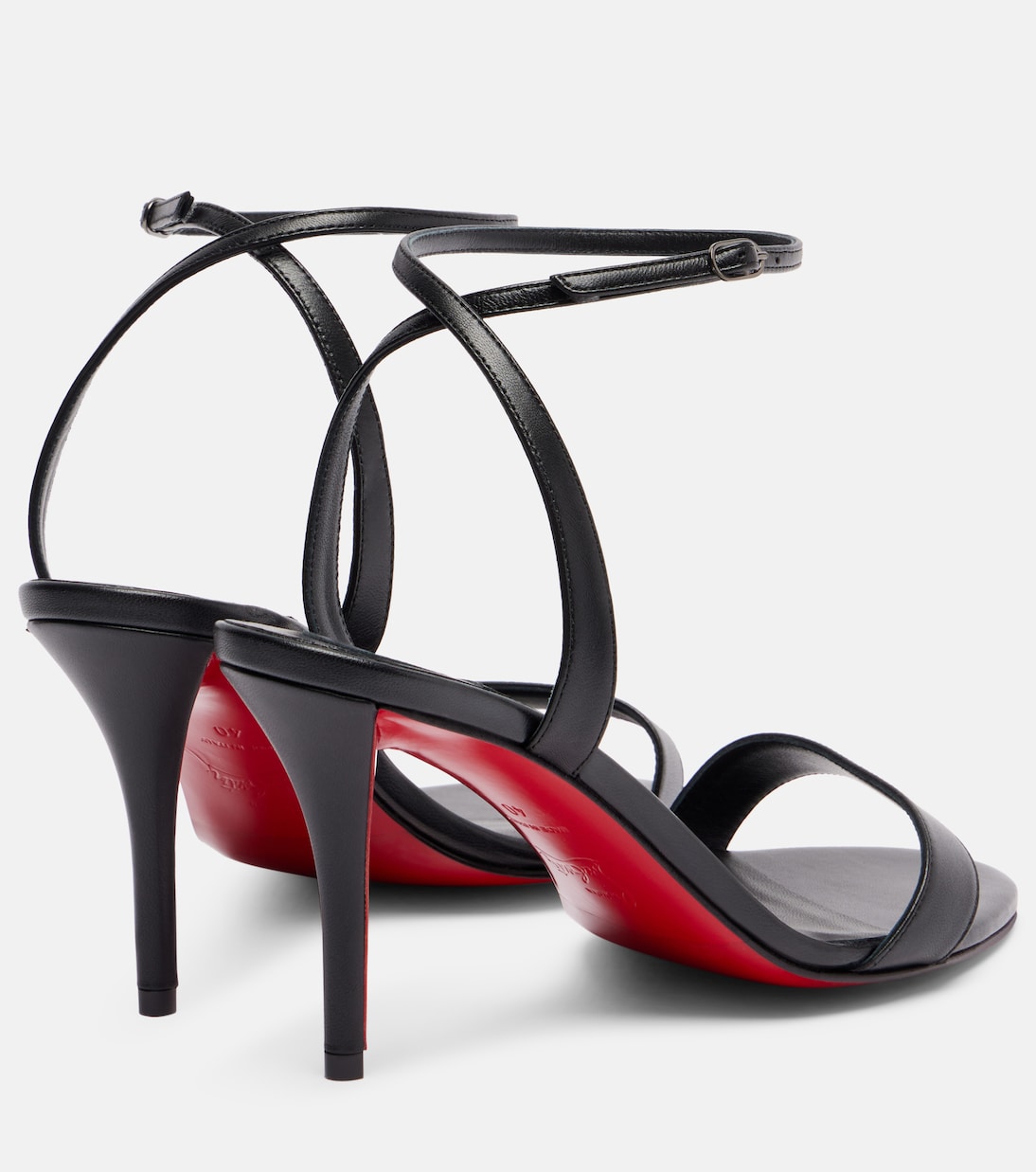 Сандалии Miss Z Sandal 80 из кожи Christian Louboutin, Black/Lin Black — фото 2