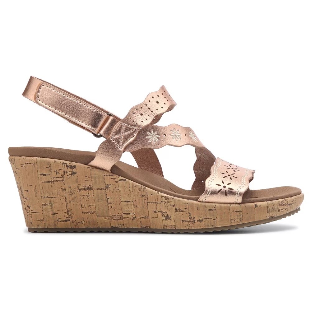 Сандалии на танкетке Beverlee cherished aura от Skechers, rose gold — фото 2