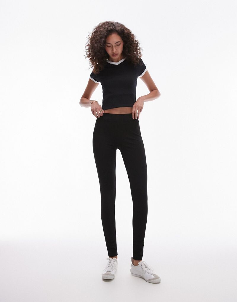 

Topshop – черные толстые леггинсы в полный рост