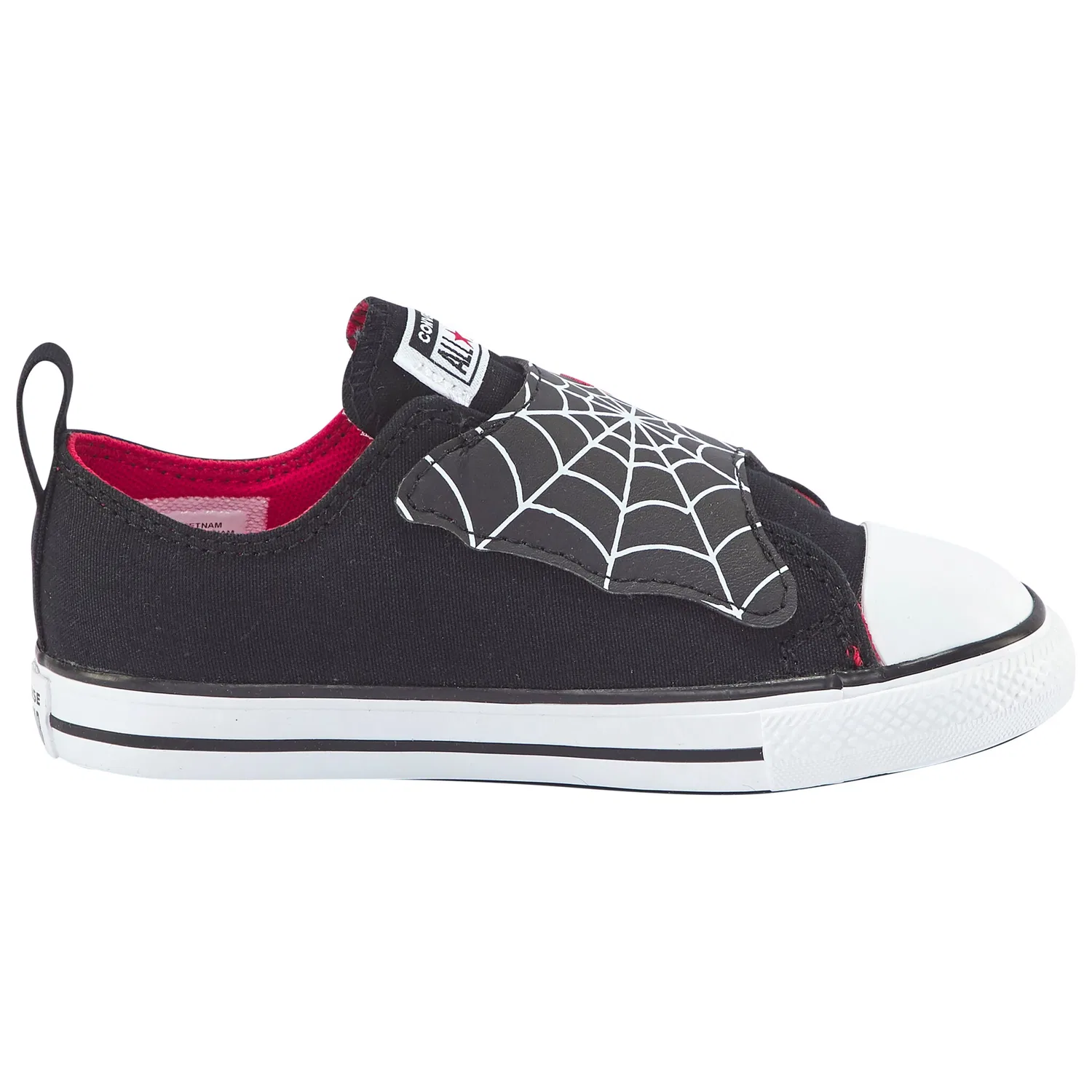 Детские кроссовки на шнуровке Converse, Black/White/Red — фото 3