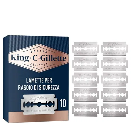 Сменные лезвия для бритвы двусторонние Gillette King C Gillette, 10 шт.