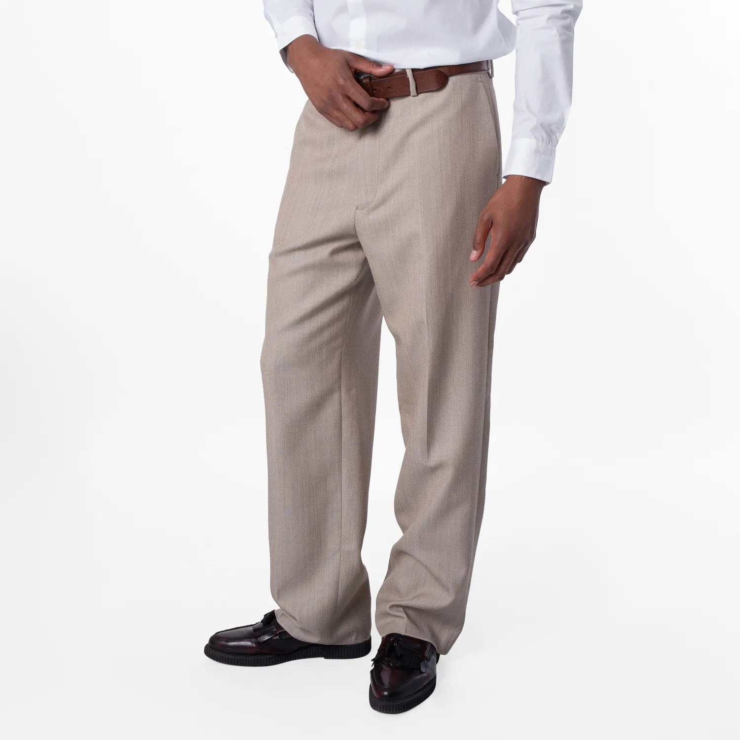 Костюм свободного кроя из чистой шерсти Loose-Fit Virgin Wool Suit Emporio Armani, Roasted Cashew — фото 4