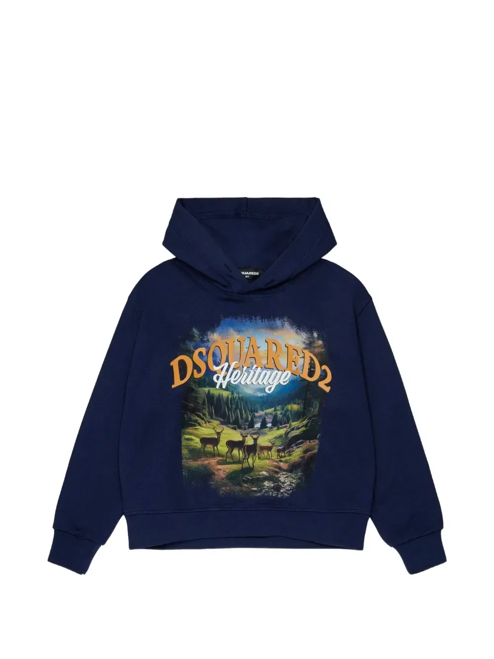 Худи с графичным принтом Dsquared2 Kids, синий