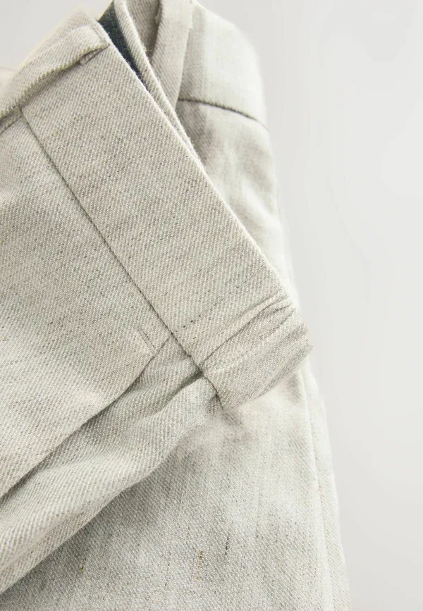 Брюки из льна и хлопка Suit trousers Next, stone, цвет stone — фото 4
