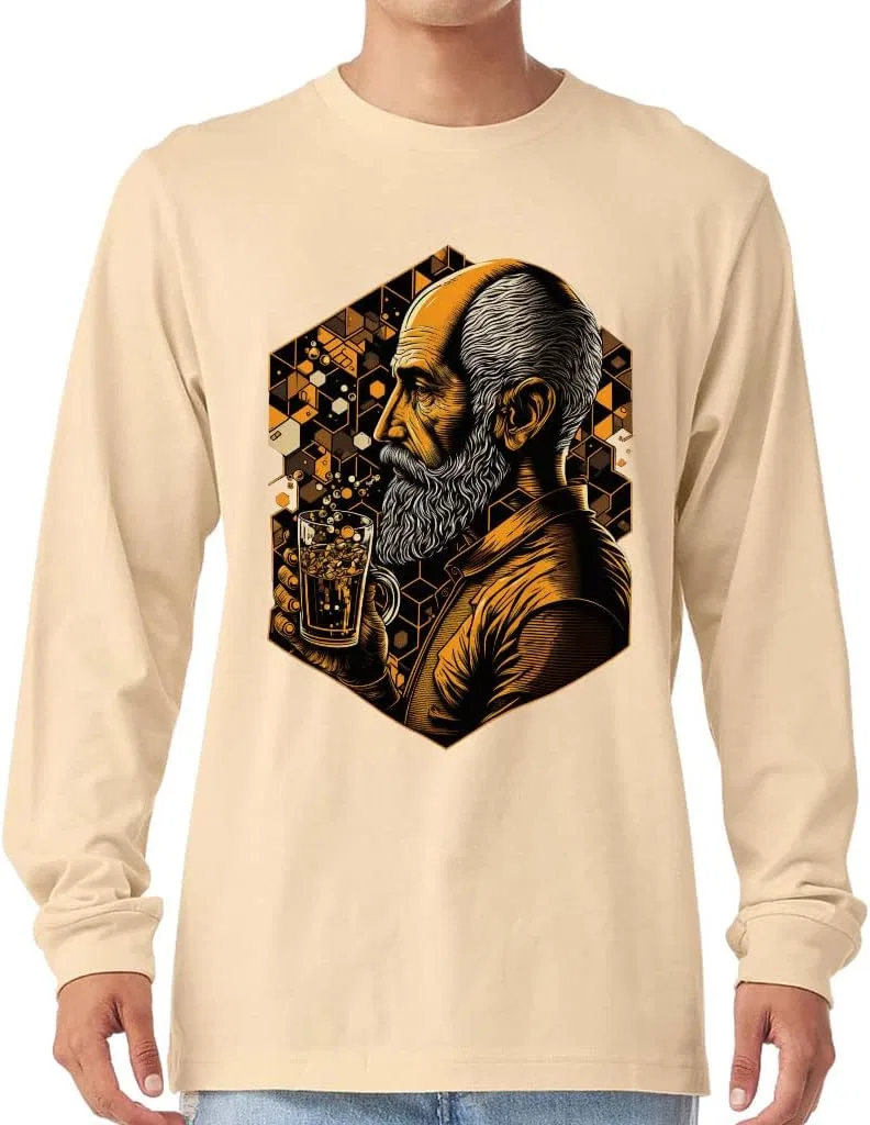 Мужская футболка с длинным рукавом Beer Graphic, Soft Cream