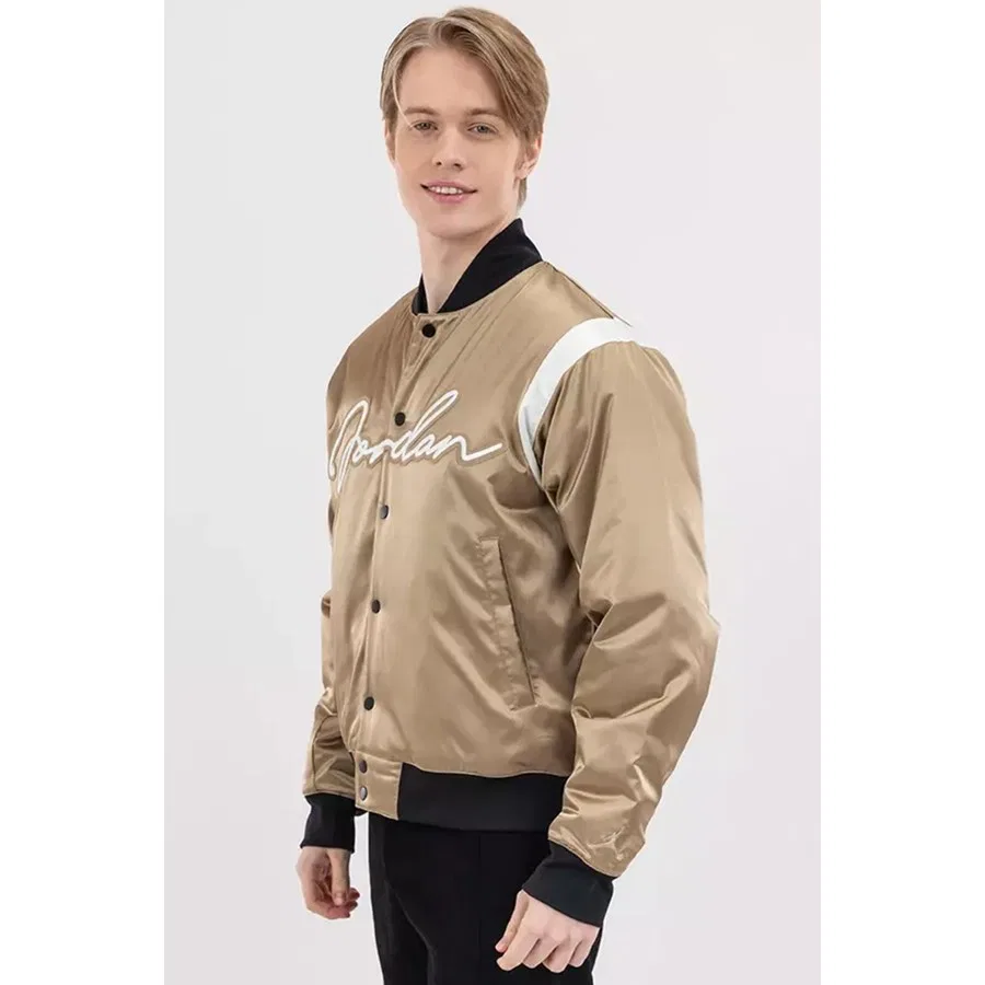Куртка-бомбер Nike Jordan Mvp Varsity Synthetic Fill Jacket, Бежевый — фото 3
