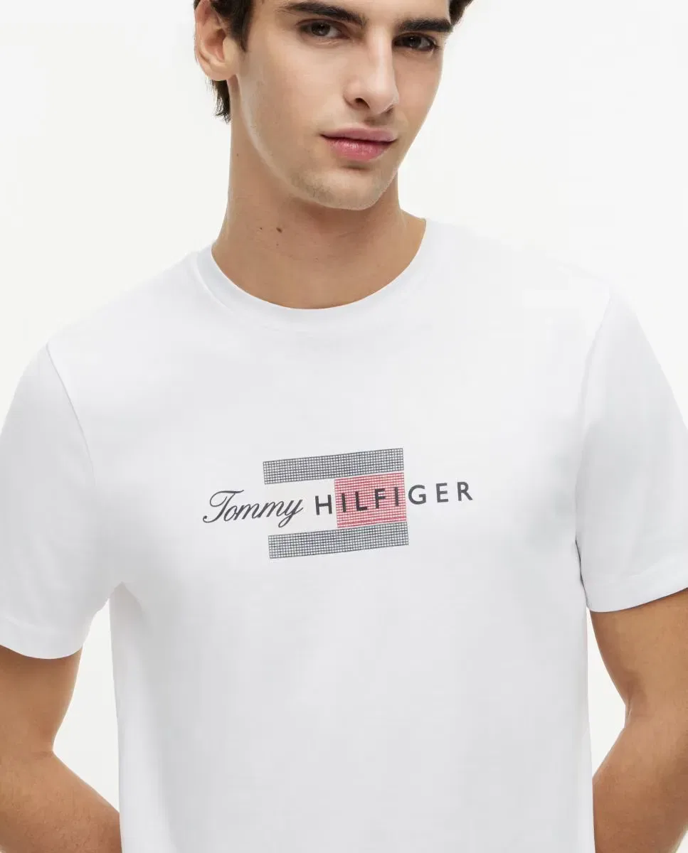 Мужская футболка с принтом Tommy Hilfiger, White — фото 3