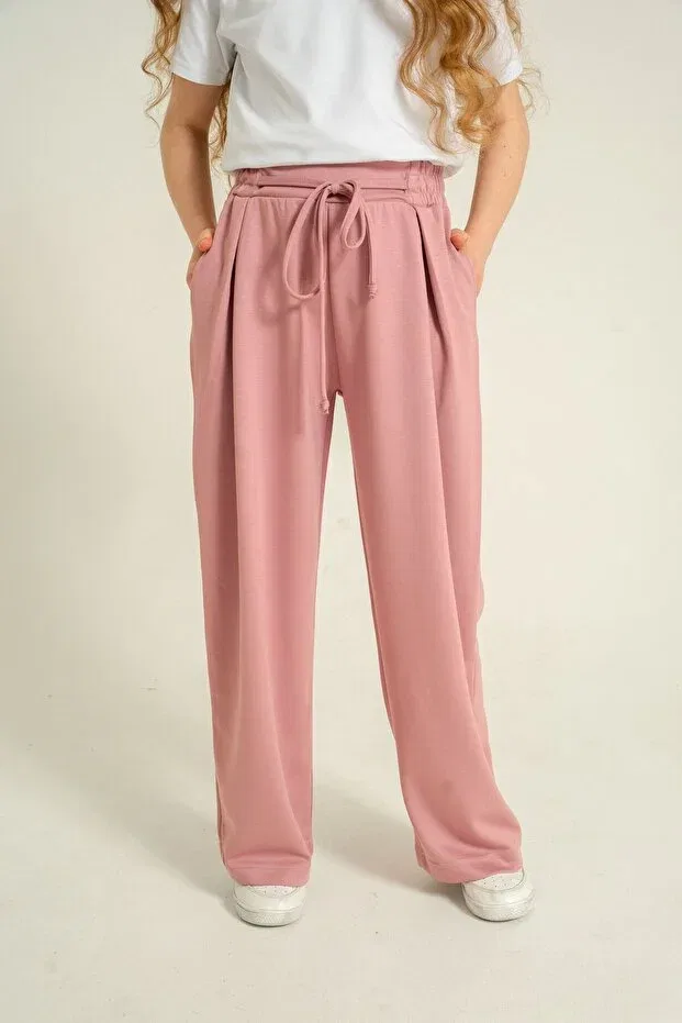 Детские спортивные штаны для девочек с защипами Mışıl Kids, Pink