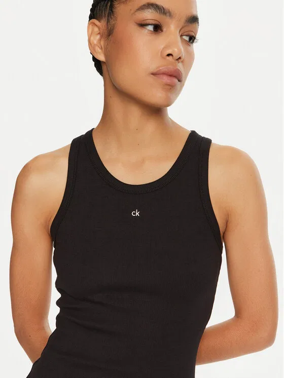 Топ slim fit Graphic Calvin Klein, черный — фото 4