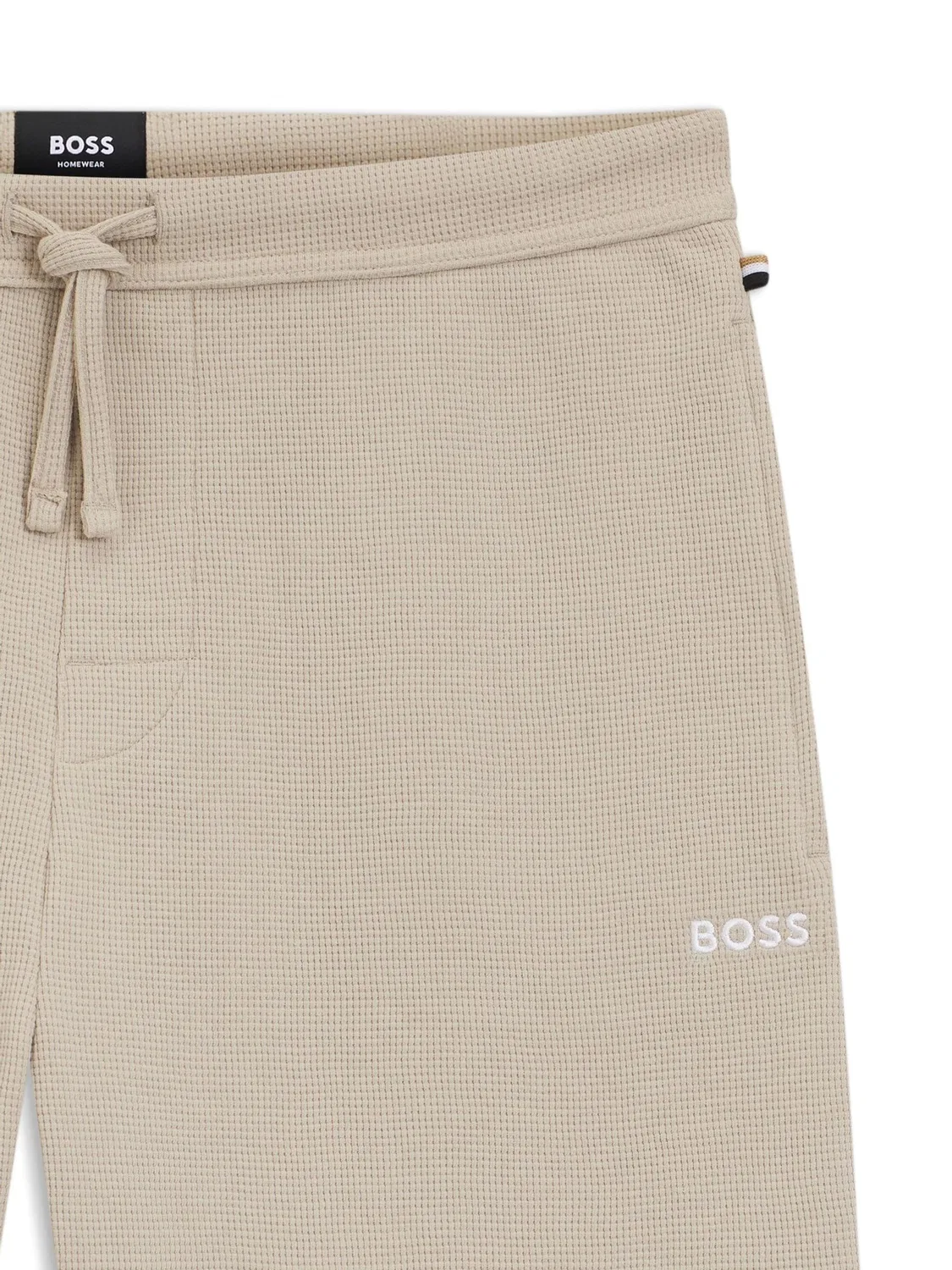 Шорты BOSS средней длины с натуральной вафельной текстурой, Mid Natural — фото 2