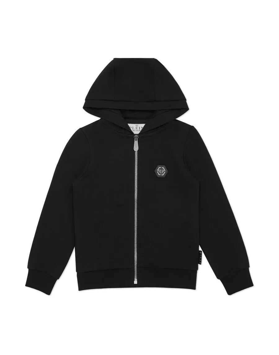Худи на молнии Philipp Plein 'Teddy' черного цвета