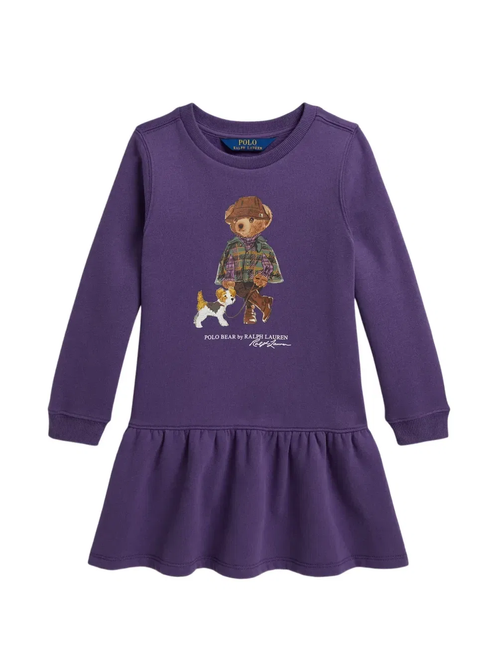 Платье Polo Bear с оборками Polo Ralph Lauren Kids, фиолетовый