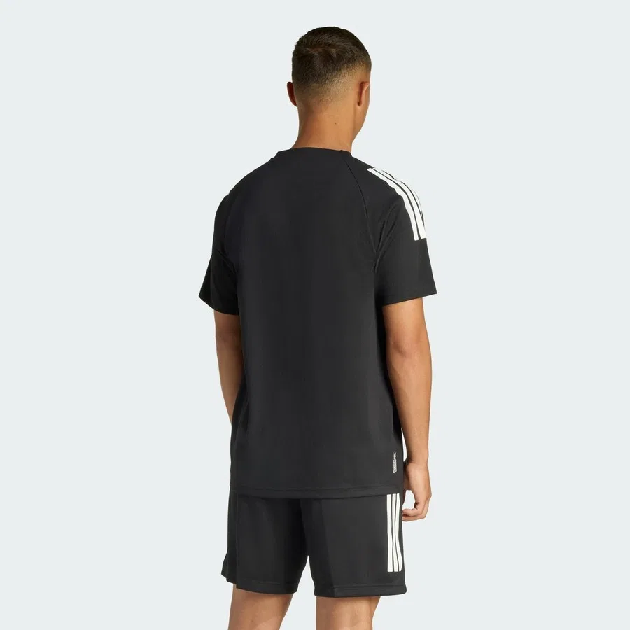 Футболка с длинным рукавом Climacool Sereno 3-Stripes adidas, Черно-белый — фото 2
