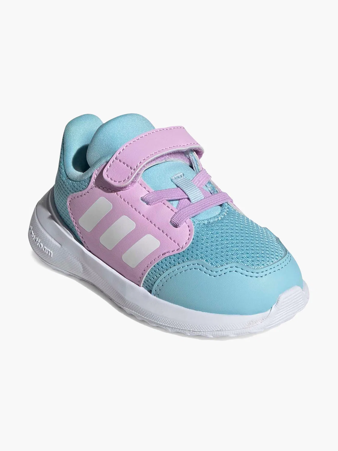Детские кроссовки с эластичной шнуровкой и липучкой Adidas, синий — фото 2