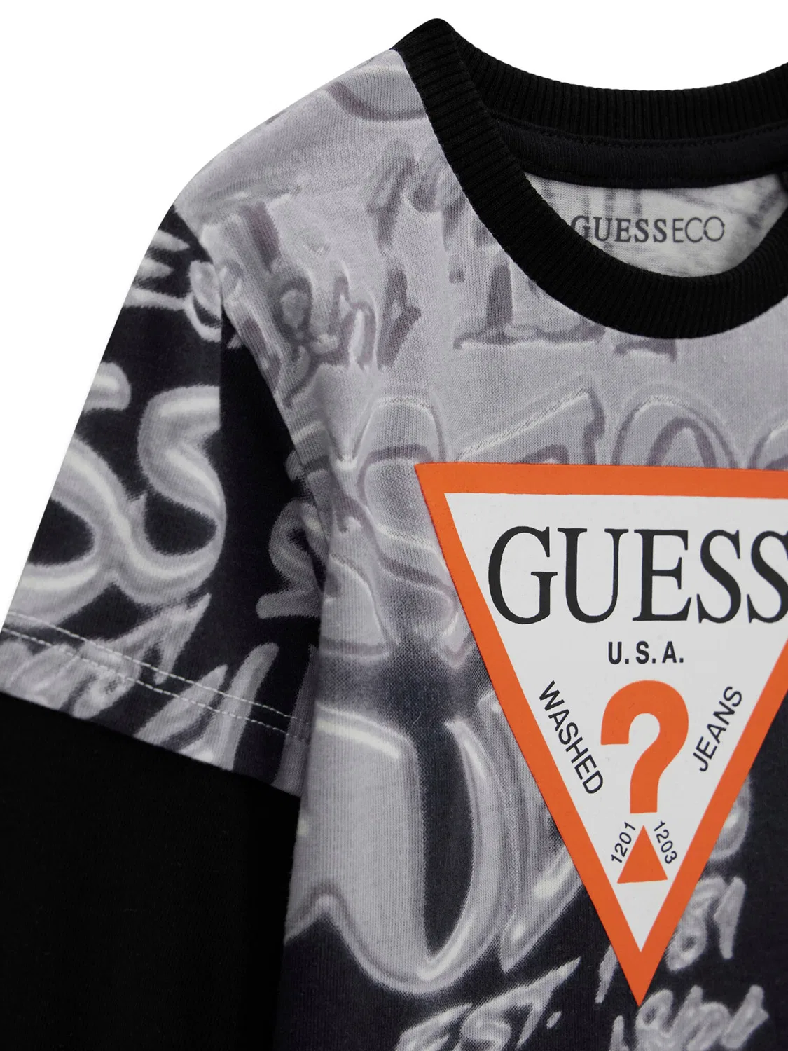 Комплект из блузки и брюк стандартного кроя для мальчика Guess, черный — фото 3