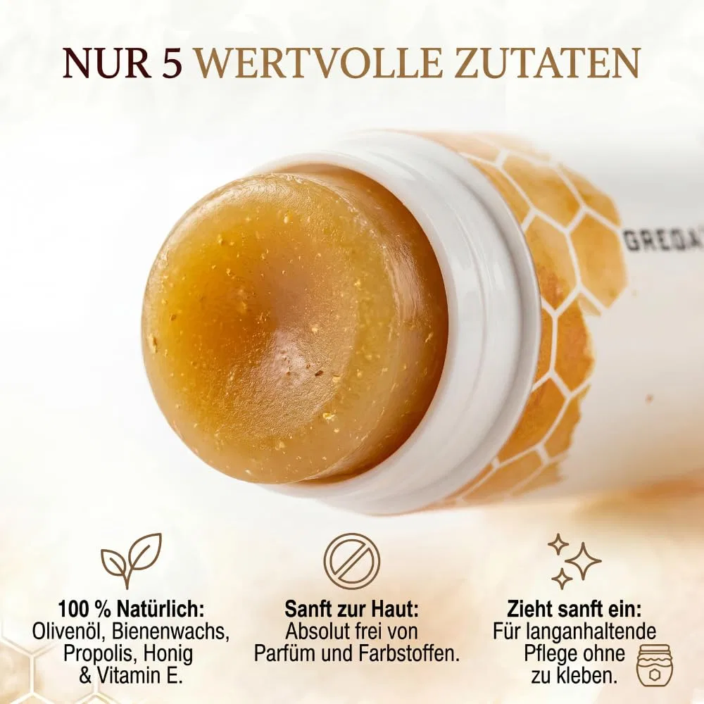 Бальзам для губ Honey & Propolis Lip Balm Care Stick 7 г, Grega´s Imkerei — фото 4