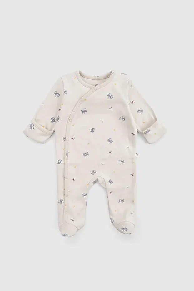Детский комбинезон для девочек с принтом Basics Little Gusto, Beige — фото 4
