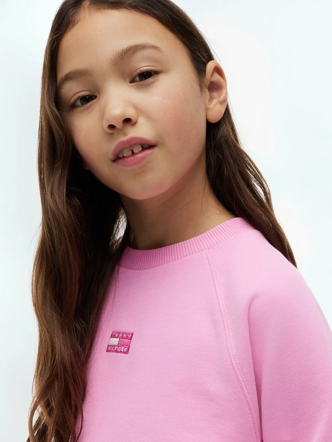 Свитшот с реглан-рукавом, свободный Tommy Hilfiger, розовый — фото 4