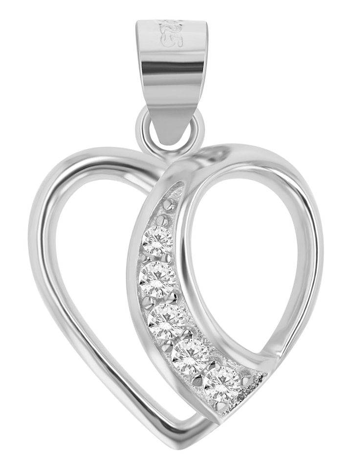 

Adeliás Женский кулон - Сердце. Кулон в форме сердца из серебра 925 пробы с кубическим цирконием в серебряной оправе