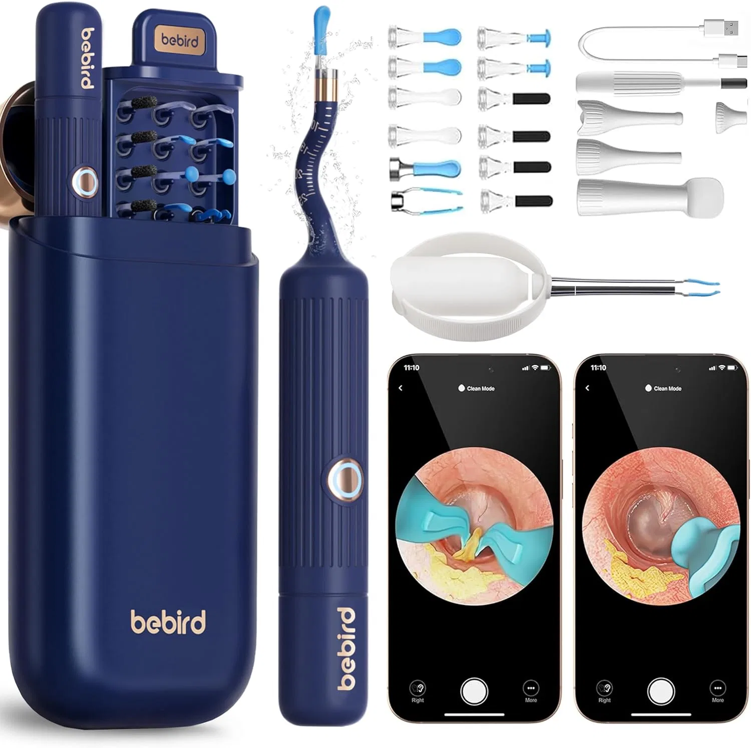 Набор для удаления серы из ушей Earsight Plus, беbirdpromax, темно-синий Bebirdpromax