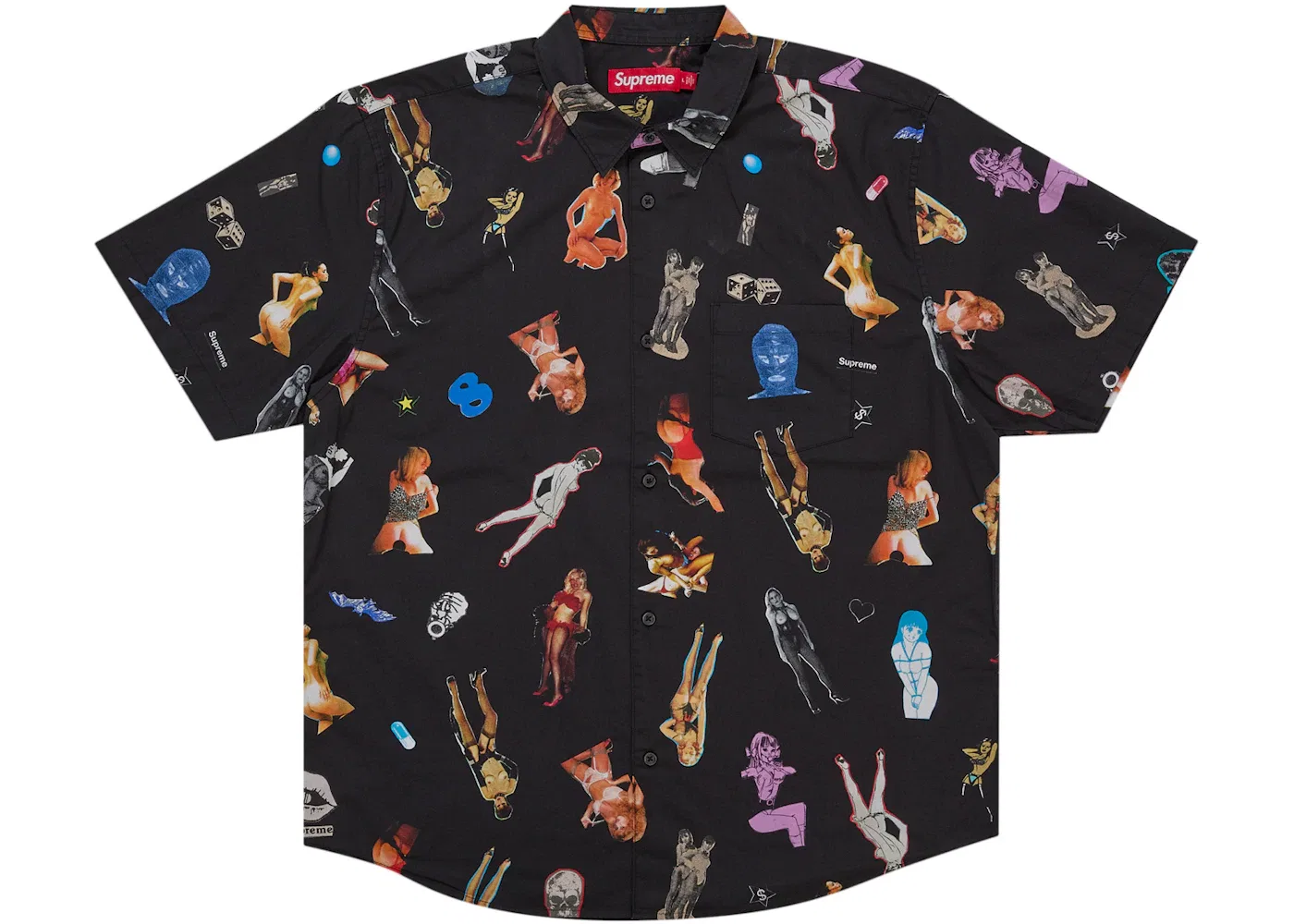 Мужская рубашка с принтом Collage Supreme, черный