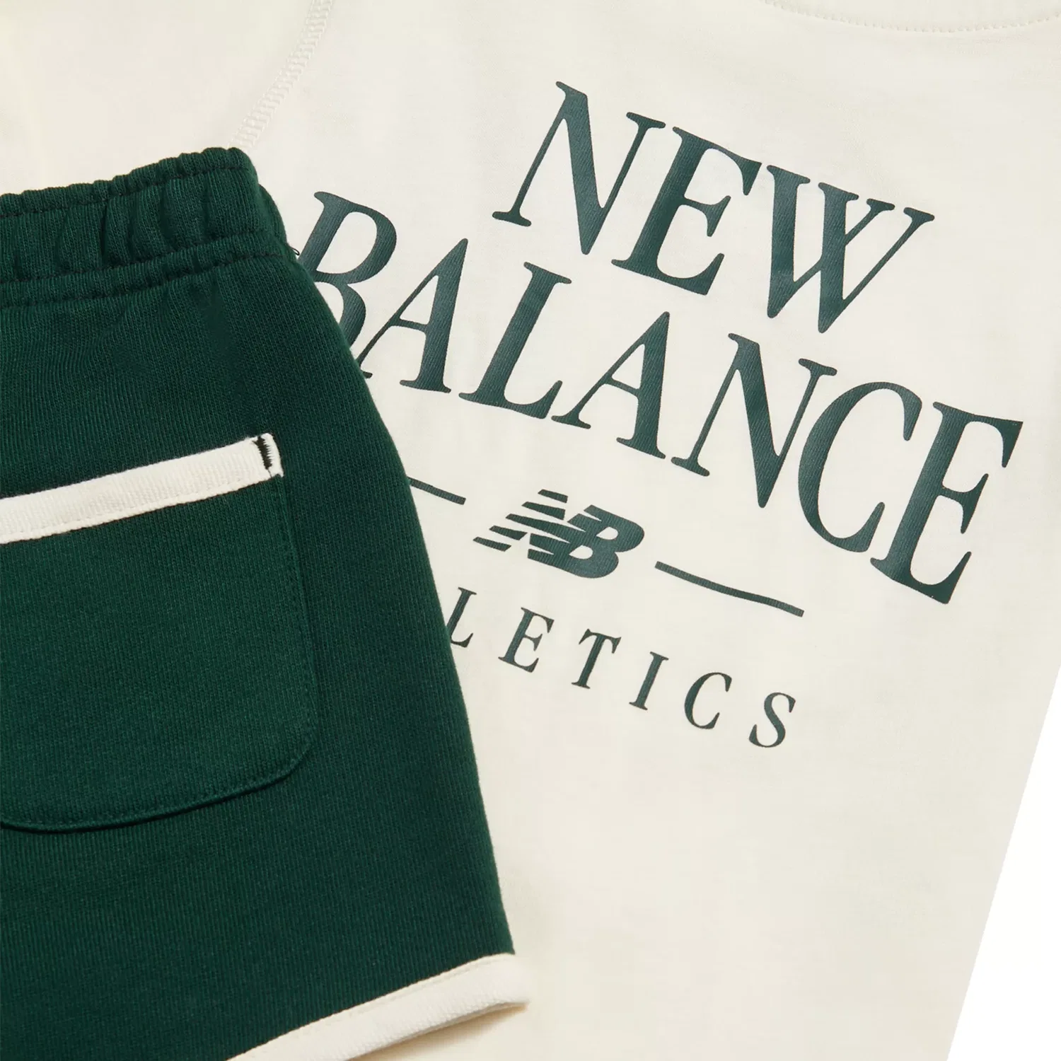 Детский комплект футболки и шорт с коротким рукавом NB Athletics Arched New Balance, Angora — фото 4