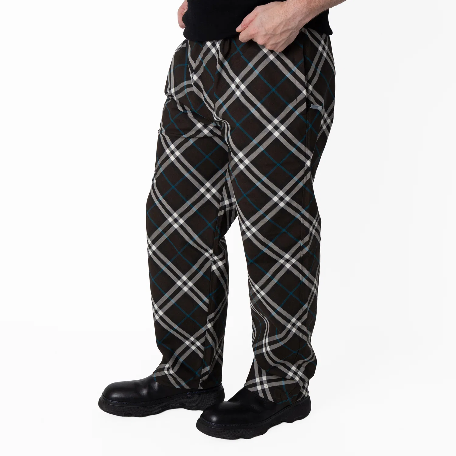 Брюки из твила с принтом Check Print Twill Trousers Burberry, Snug Ip Check — фото 3
