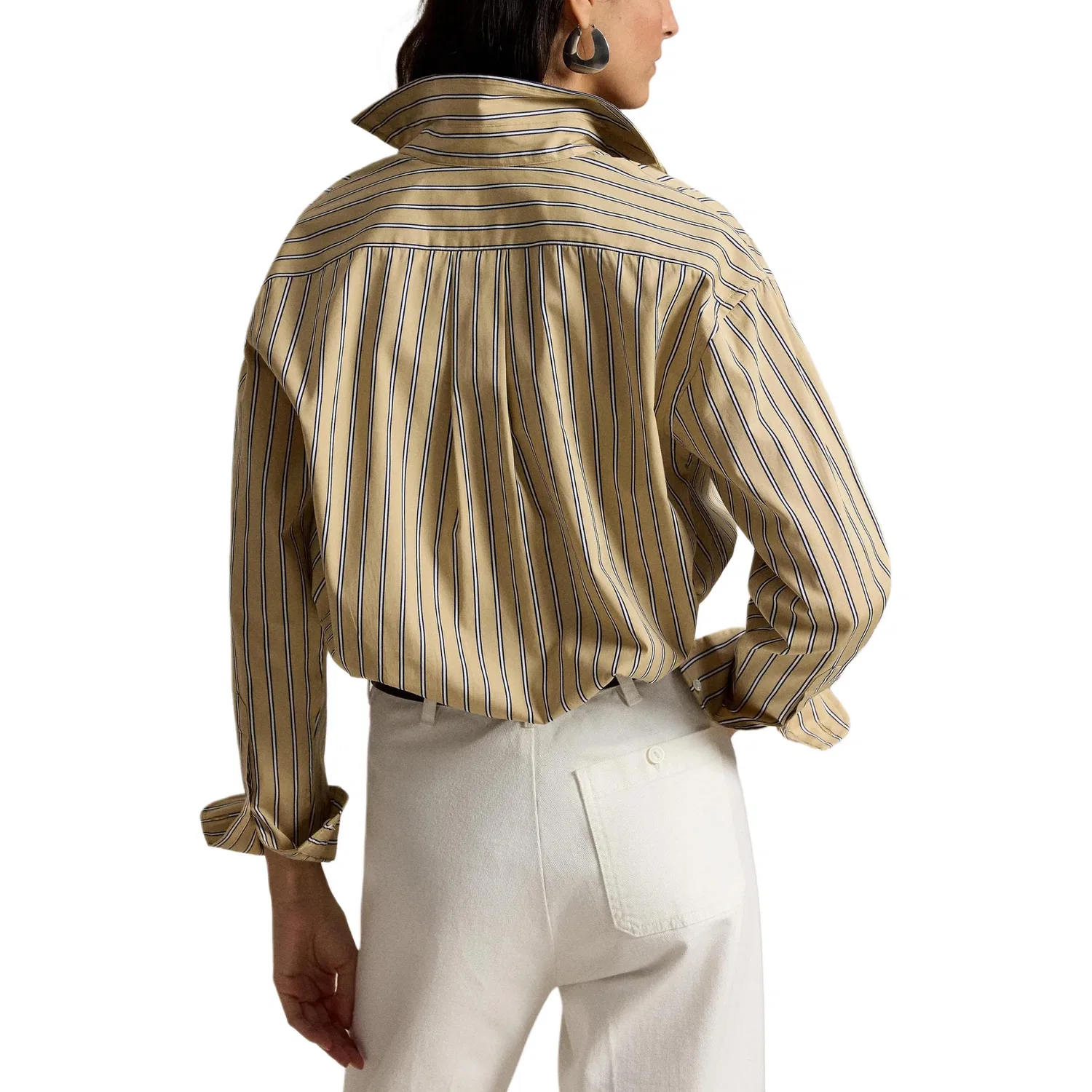 Женская рубашка с лацканами прямого кроя Beige Polo Ralph Lauren, Beige — фото 4