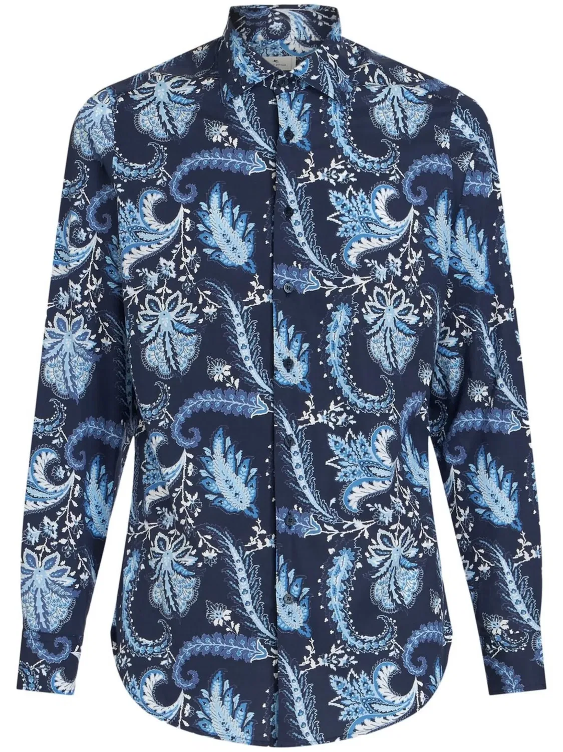 Рубашка с длинным рукавом с узором пейсли ETRO, синий