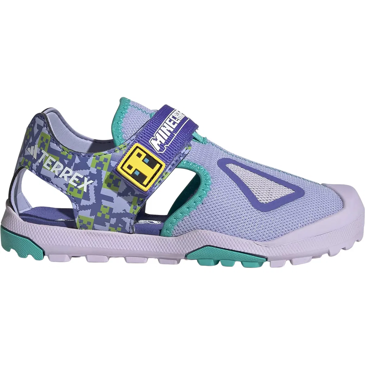 Детские сандалии для мальчиков с закрытым носком Adidas Terrex, Violet Tone / Semi Cobalt Blue / Mint Rush