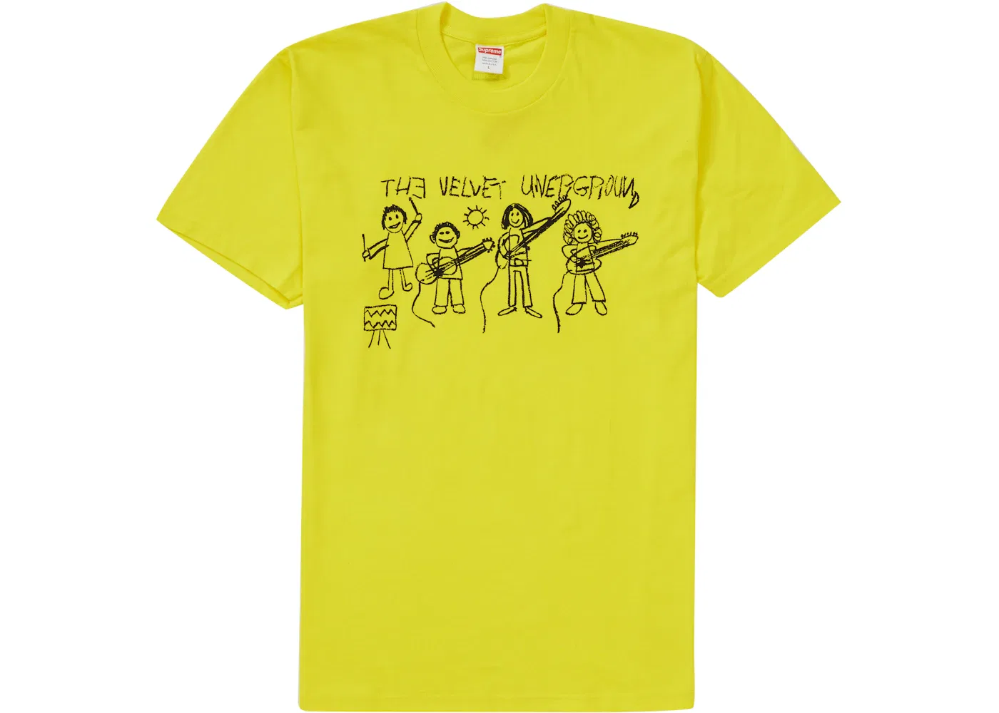Мужская футболка с принтом Supreme The Velvet Underground Drawing Tee, Yellow