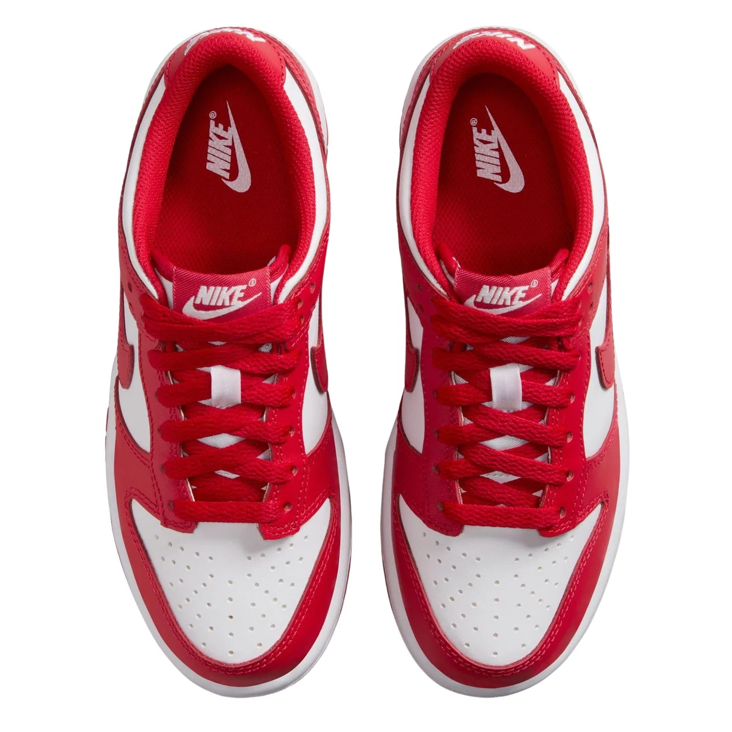 Детские кроссовки для мальчиков с принтом Dunk Low NIKE, Красные — фото 3