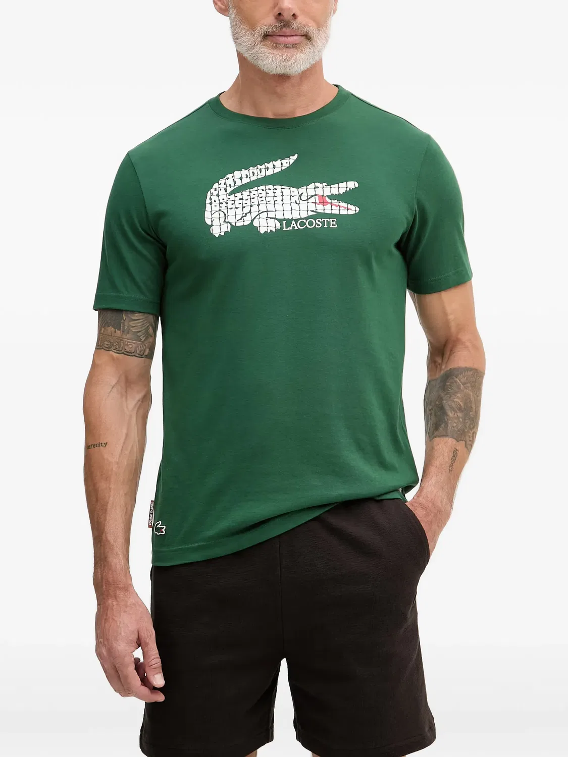 Футболка с зеленым логотипом Lacoste, зеленый