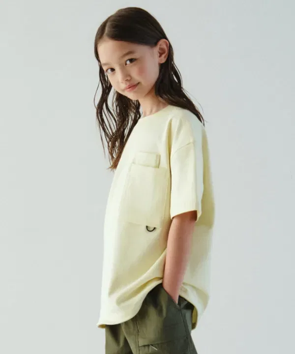 Футболка с карманом оверсайз, Musinsa Standard Kids, лимонный