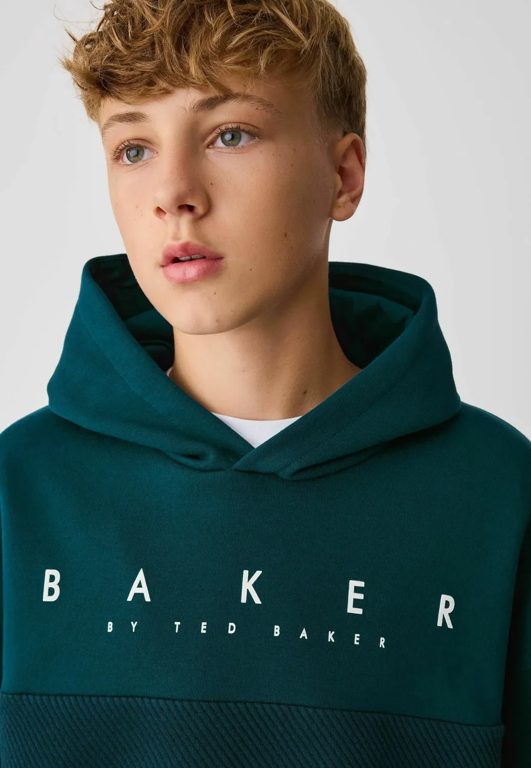 Толстовка свободного кроя с текстурированной поверхностью - худи Baker By Ted Baker, Teal Blue — фото 3