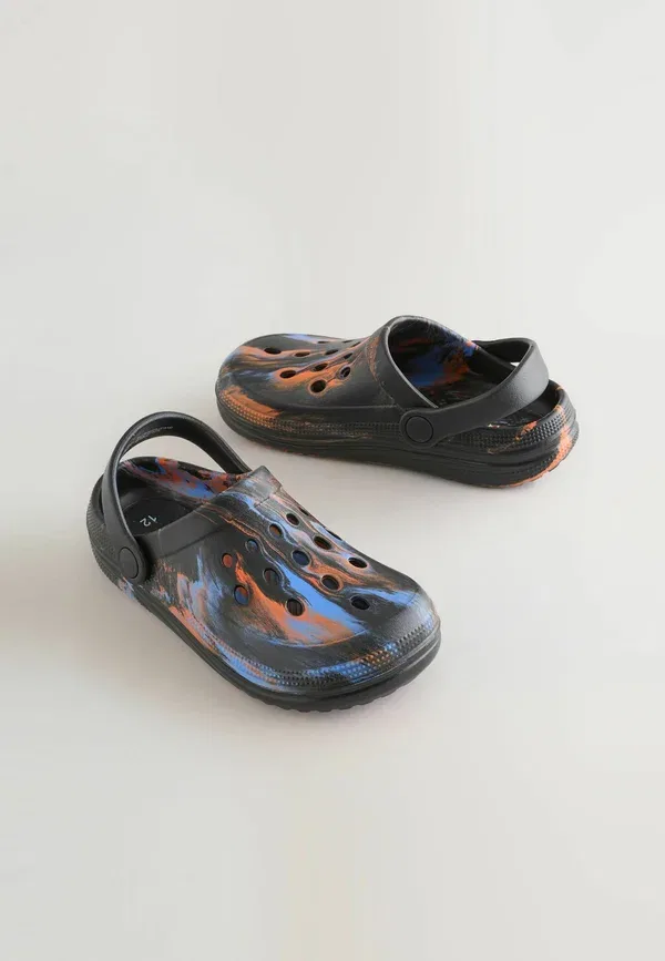 Клоги синтетические Regular fit - clogs Next, orange black marble, черный/оранжевый — фото 2