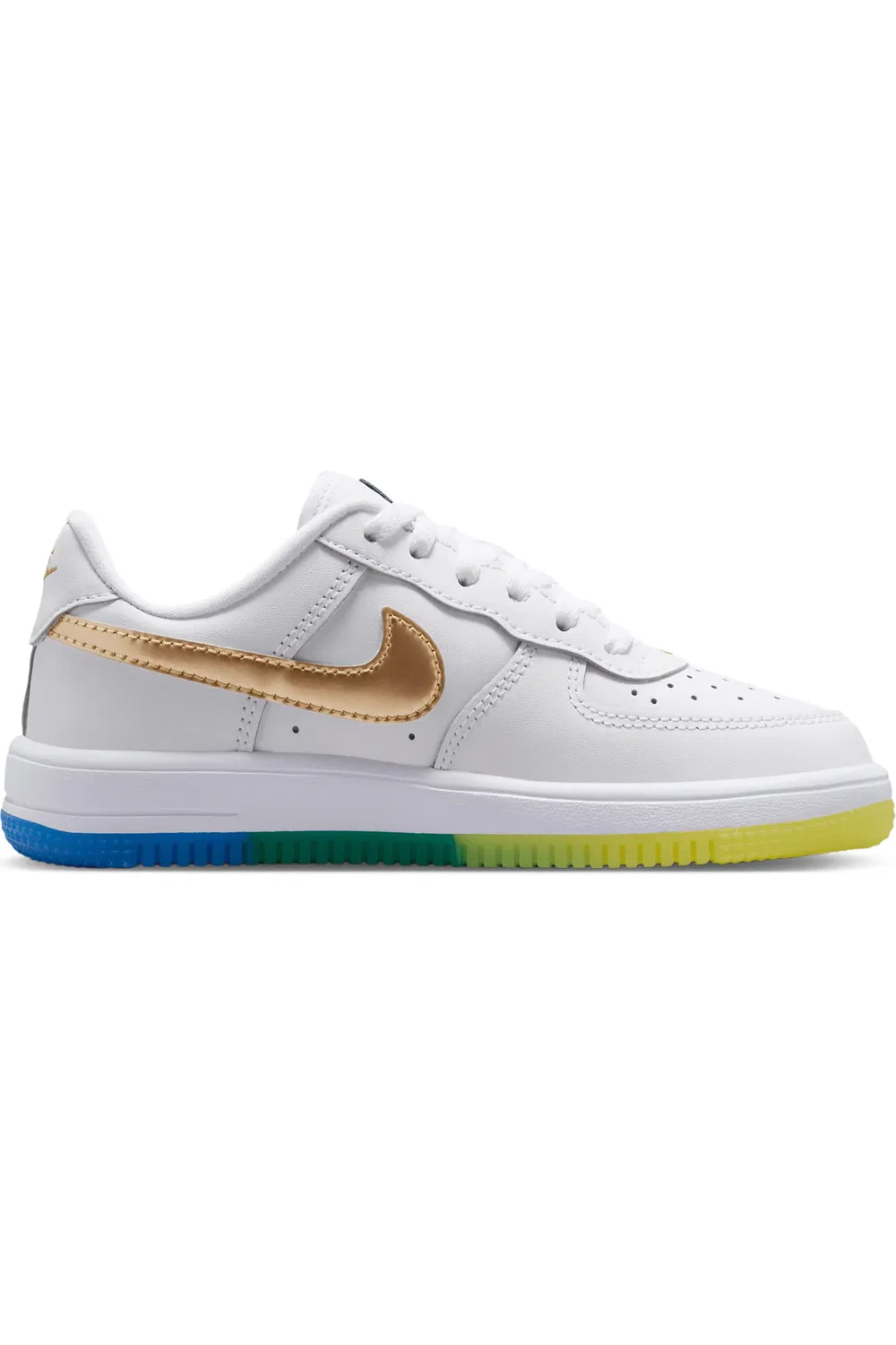 Детские кроссовки баскетбольные Air Force 1 Low Nike, White/Soar/Yellow/Gold — фото 2