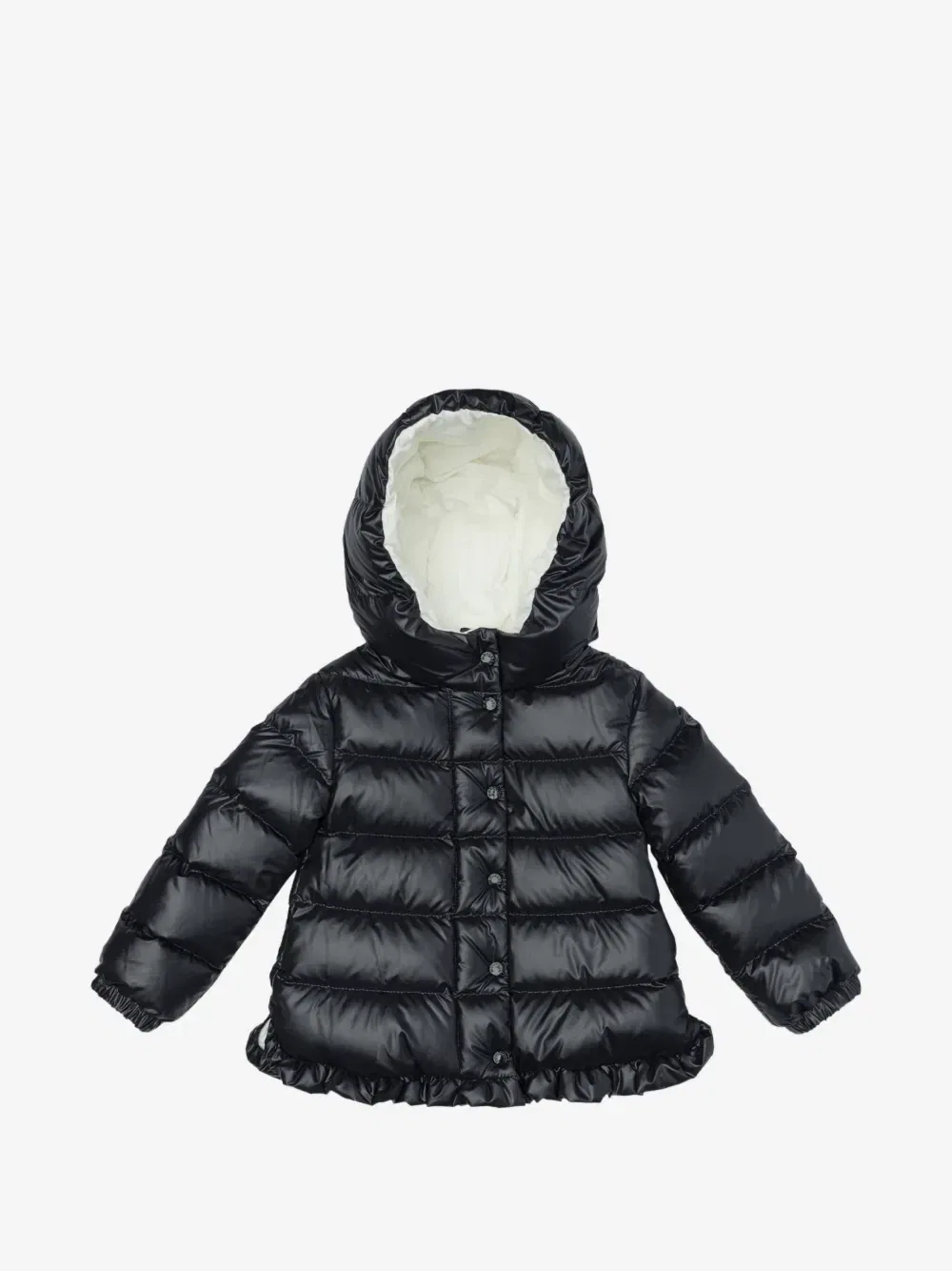 Пуховик с оборками Moncler Enfant, синий