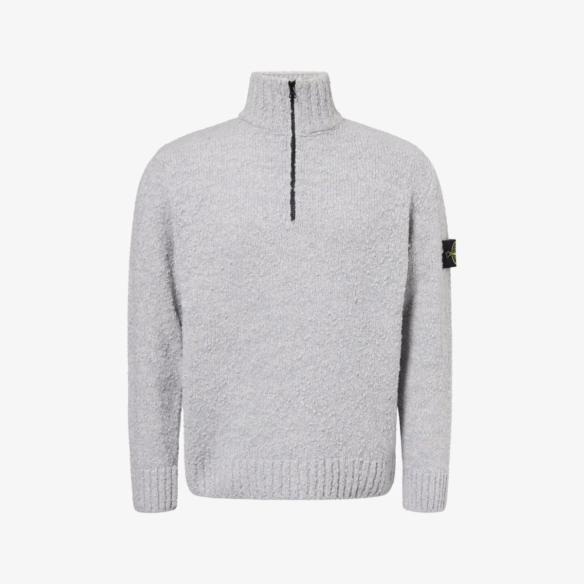 Вязаный джемпер из шерсти с крапчатым рисунком Compass-badge Stone Island, серый