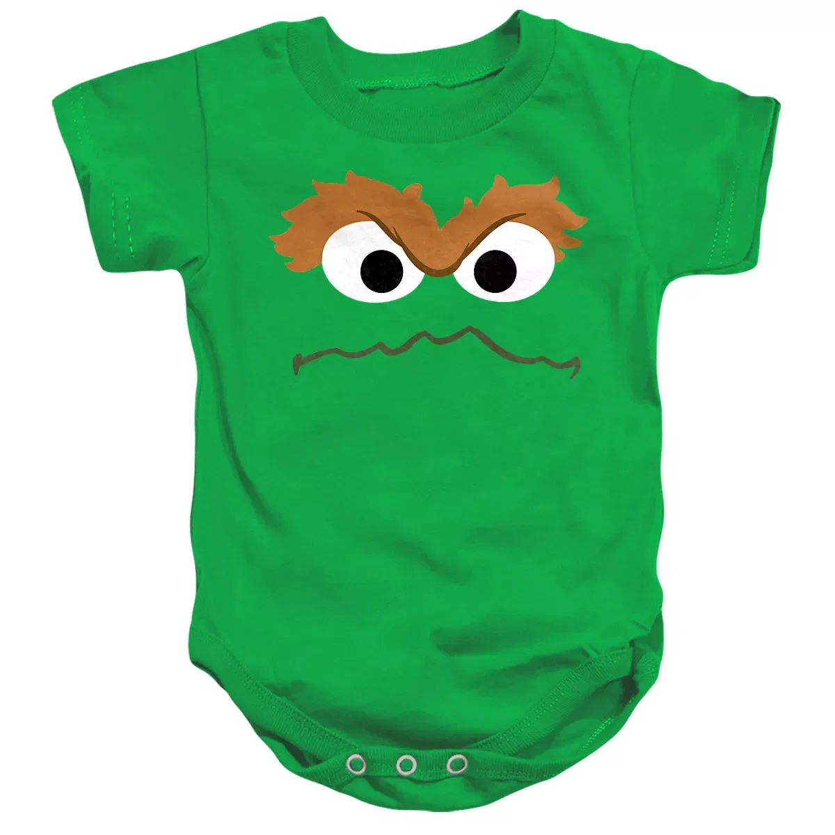 Детское боди с коротким рукавом с принтом Sesame Street Oscar Face, Sesame Street, Kelly Green