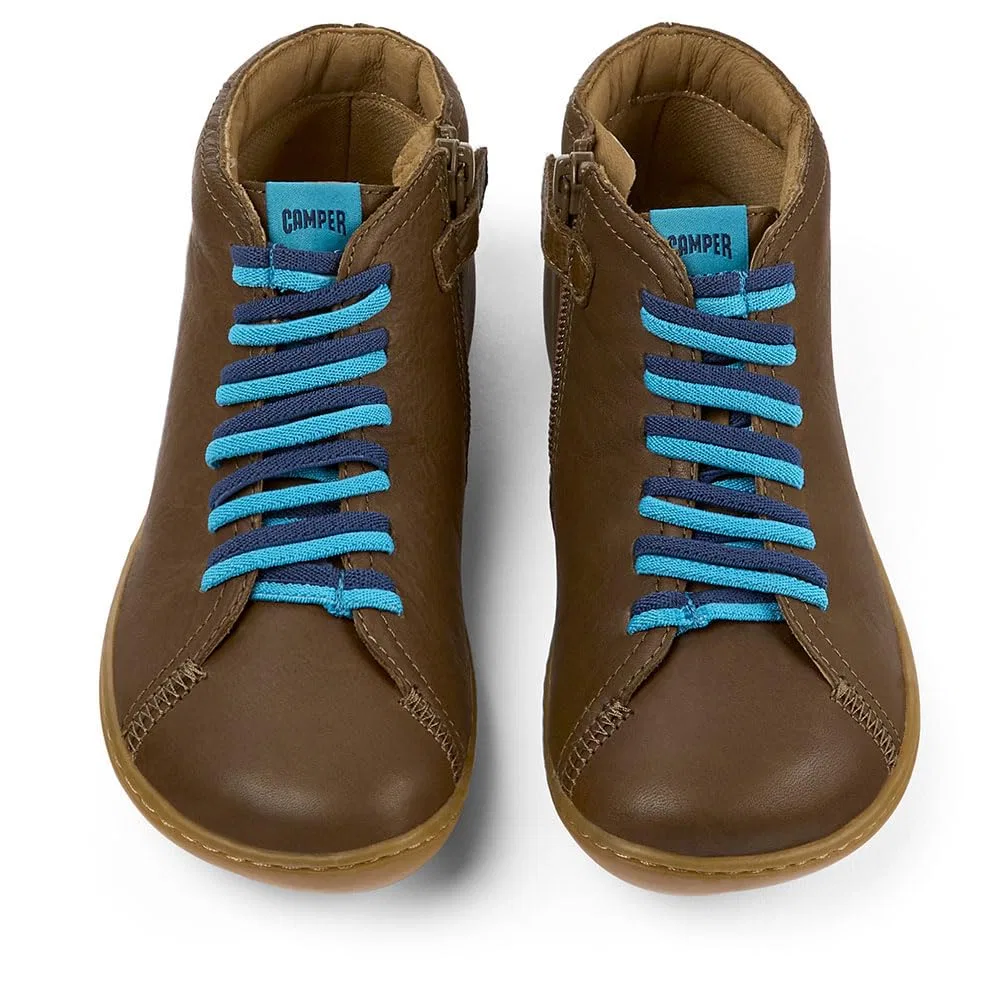 Ботинки детские Camper Peu Cami 90019, с эластичными шнурками, Medium Brown — фото 4