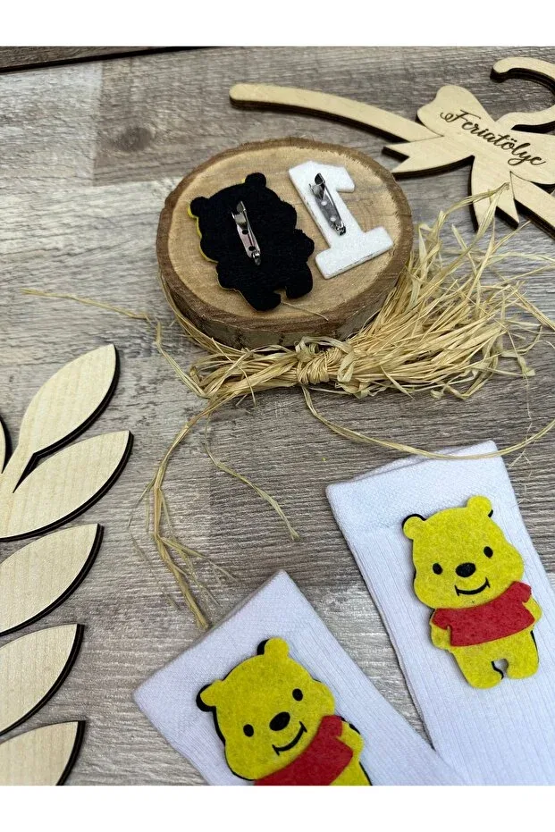 Детские носки для девочек с принтом Winnie the Pooh Feriatolye, White — фото 4