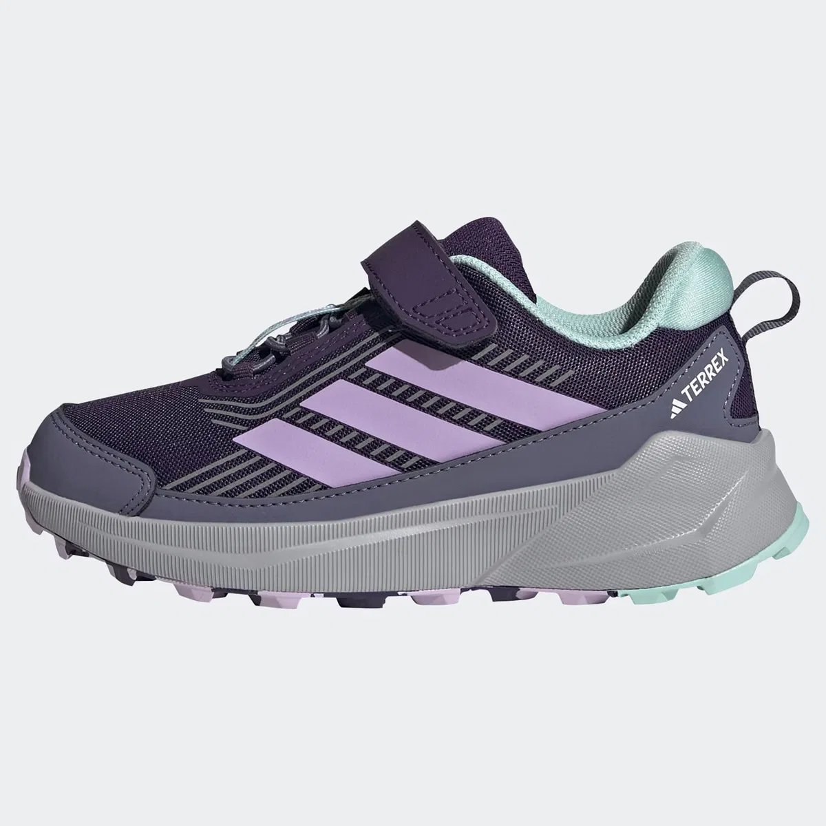 Детские ботинки для походов с липучкой Terrex Trailmaker 2 CF Hiking Shoe Adidas Terrex, Aurora Plum Powder Plum Semi Flash Aqua — фото 2