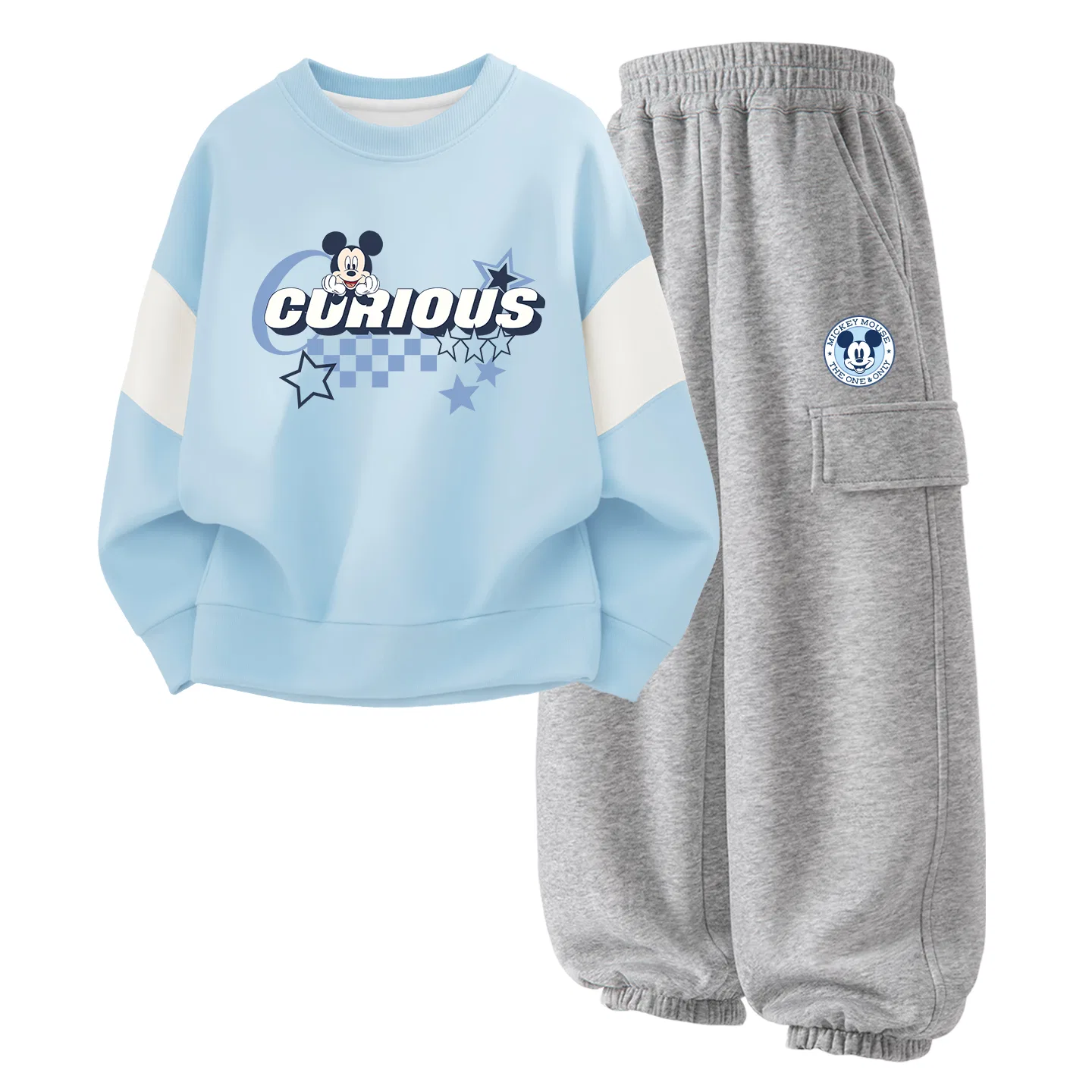 Детский спортивный комплект с принтом Mickey Mouse Disney, Di Star Geeki Pudding Blue+Di Round Logo Mickey Mouse K Gray