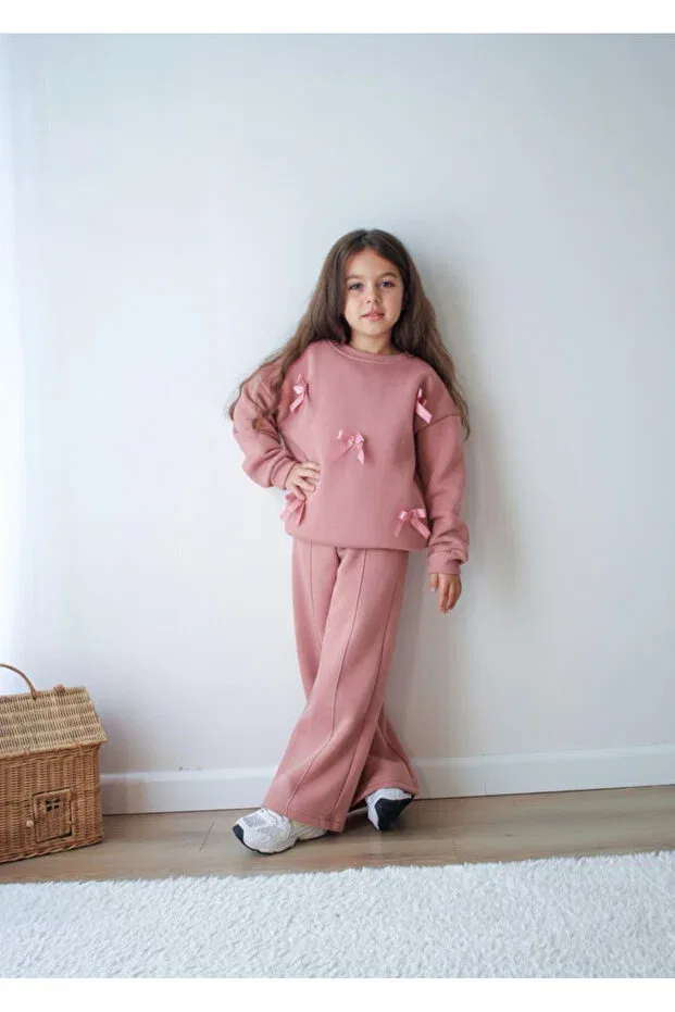 Детский спортивный комплект для девочек с принтом Jeliboomkidswear, Dried Rose