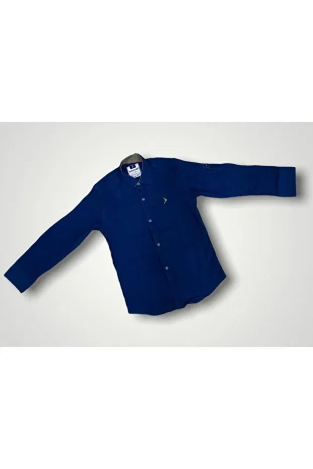 Детская рубашка для мальчиков с длинным рукавом Dr. Junior, Navy Blue